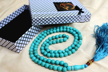 Blue Turquoise Stone / Feroza Tasbih 100 beads (8mm)
