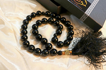 Black Aqeeq Large Premium Beads Tasbih (14mm)